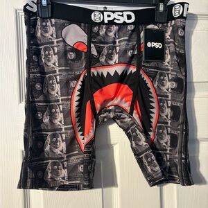 PSD Shark Money Print Boxer Briefs - Black and Red